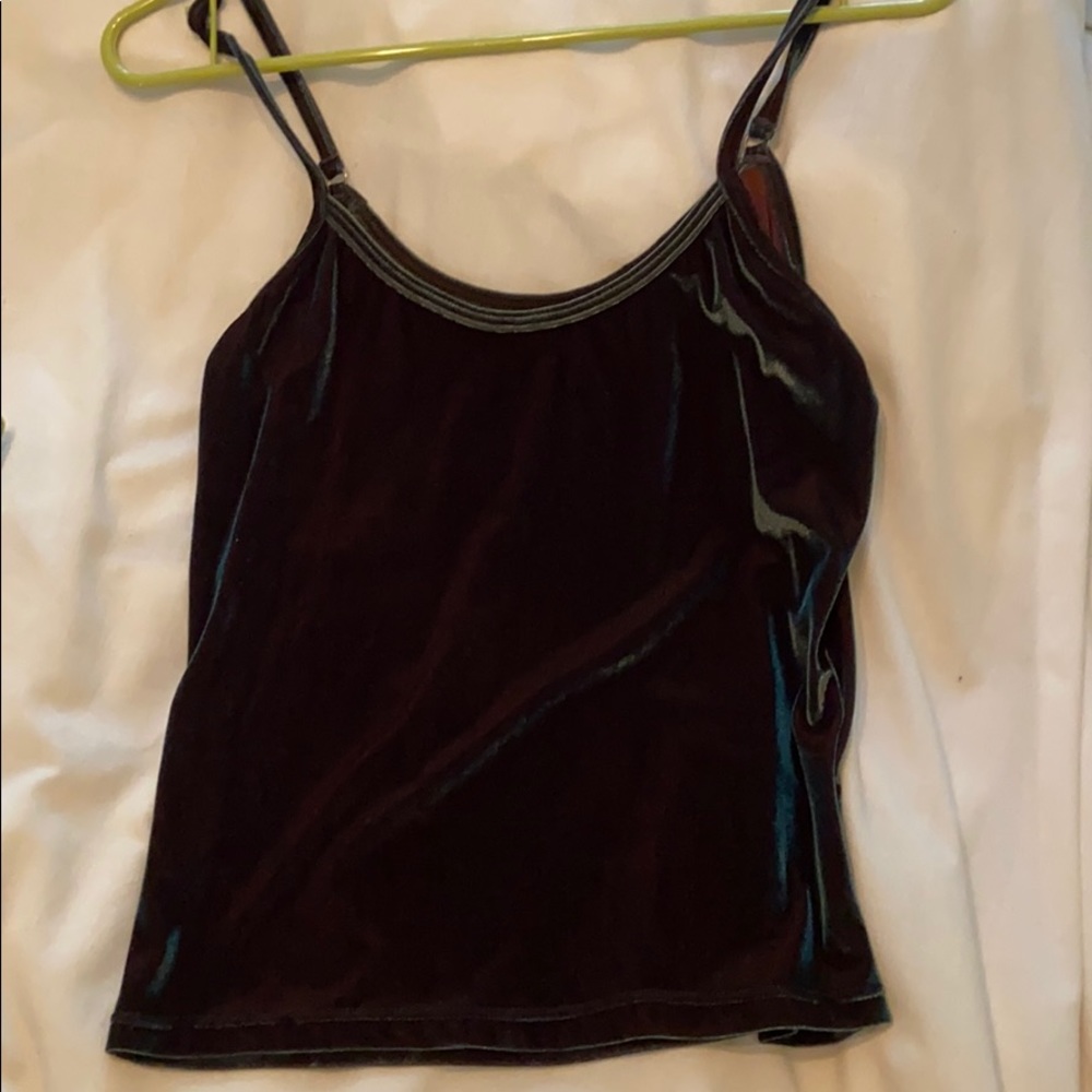 Emerald green velvet top